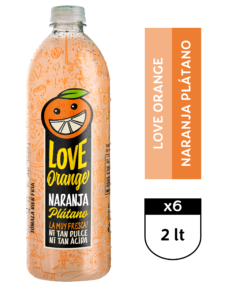Love Orange Naranja Plátano 6 x 2 Lt
